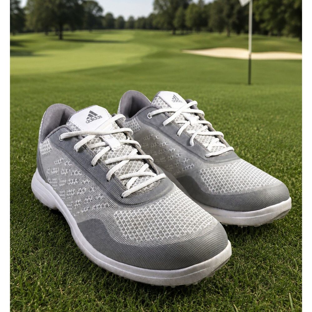 Adidas Golf Shoes Gray White Spikeless Women's US 8.5 Men's Fit 7